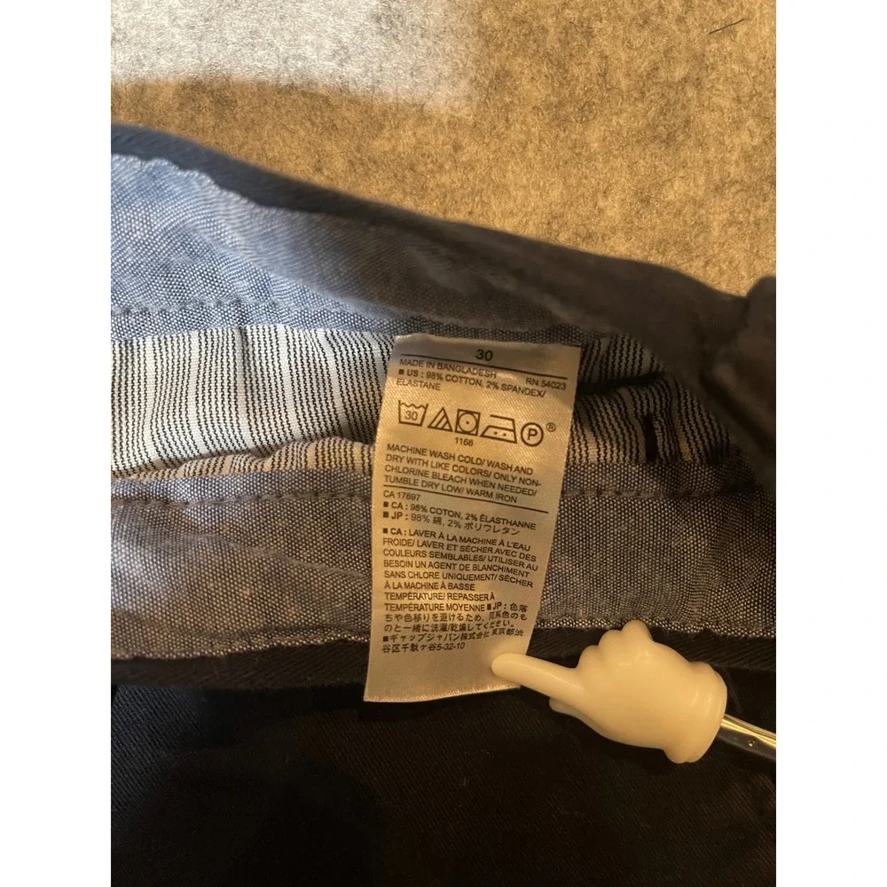 Banana Republic Aiden Shorts Mens 30 Navy Blue Slim Fit Chino Stretch Cotton